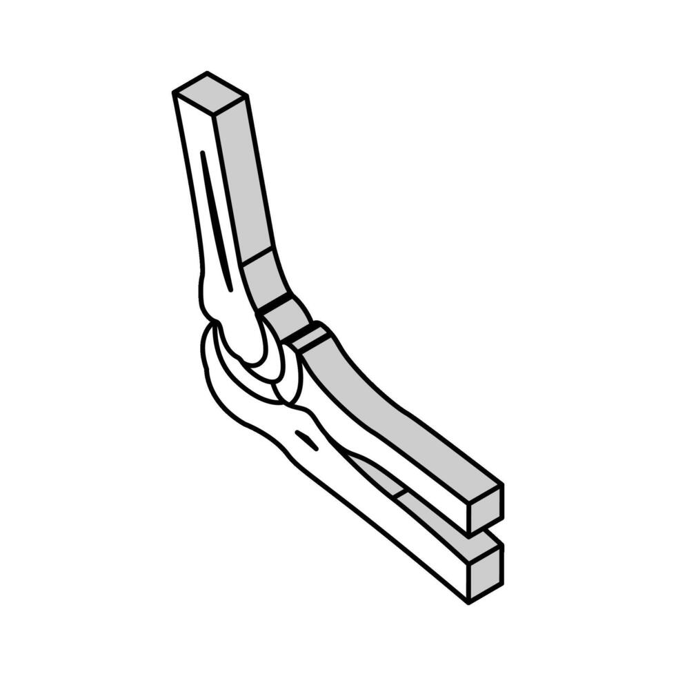 kaak bot isometrische icoon vector illustratie