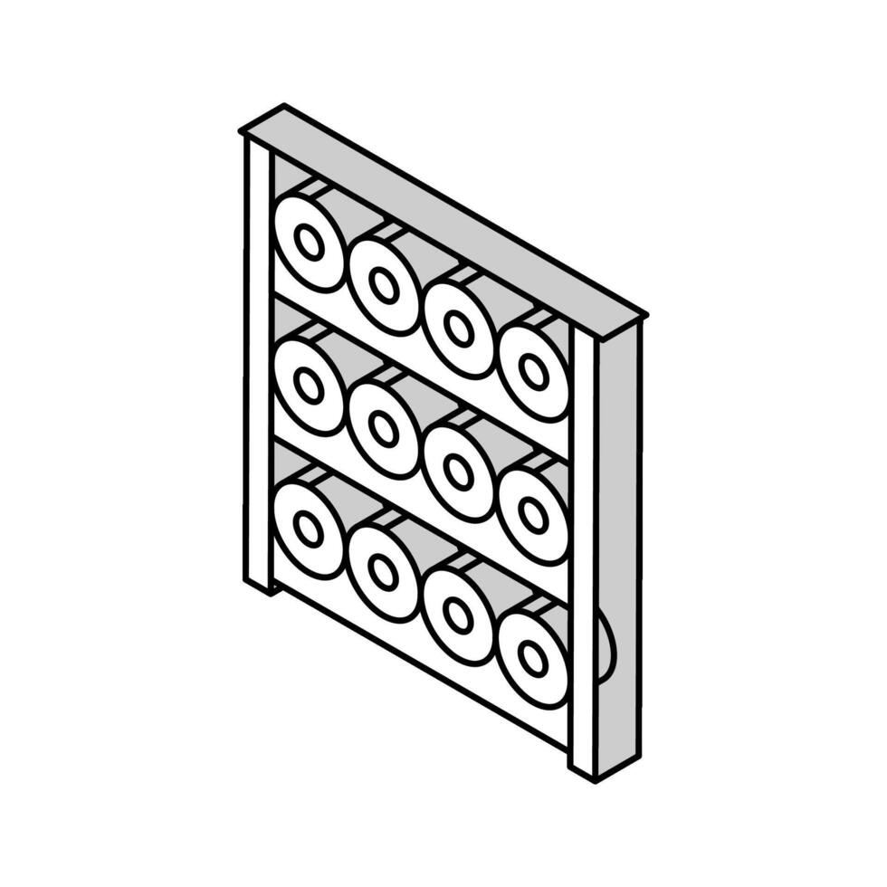 wijn rek isometrische icoon vector illustratie