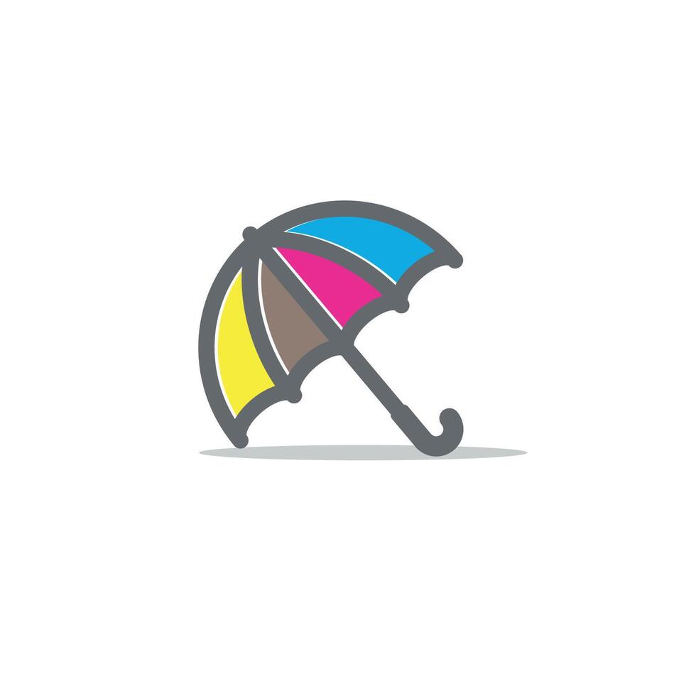 vector sjabloon artistiek kleur paraplu ontwerp.