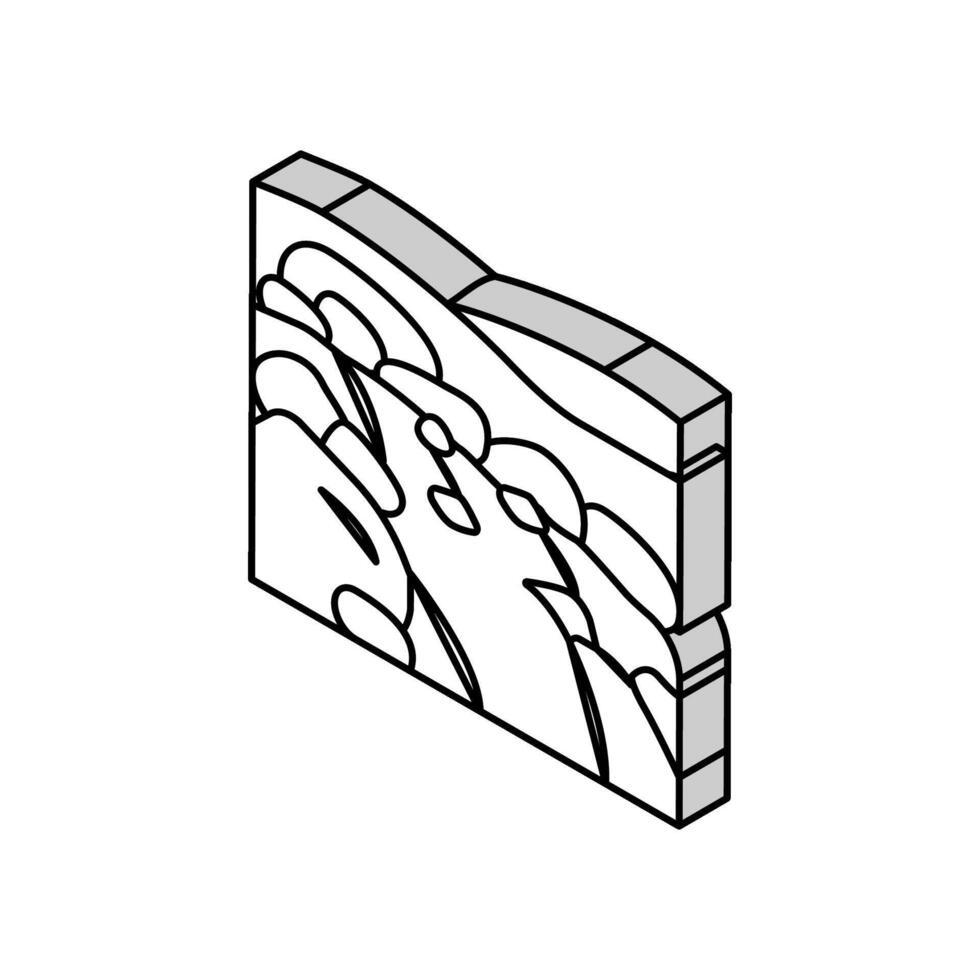 stroomversnellingen rivier- isometrische icoon vector illustratie