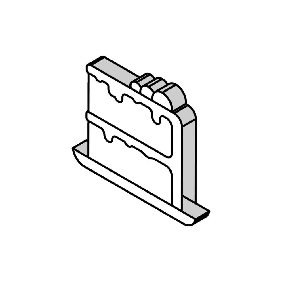 taart chocola isometrische icoon vector illustratie