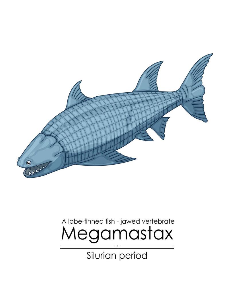megamastax, een siluur periode grootste kaak gewerveld vector