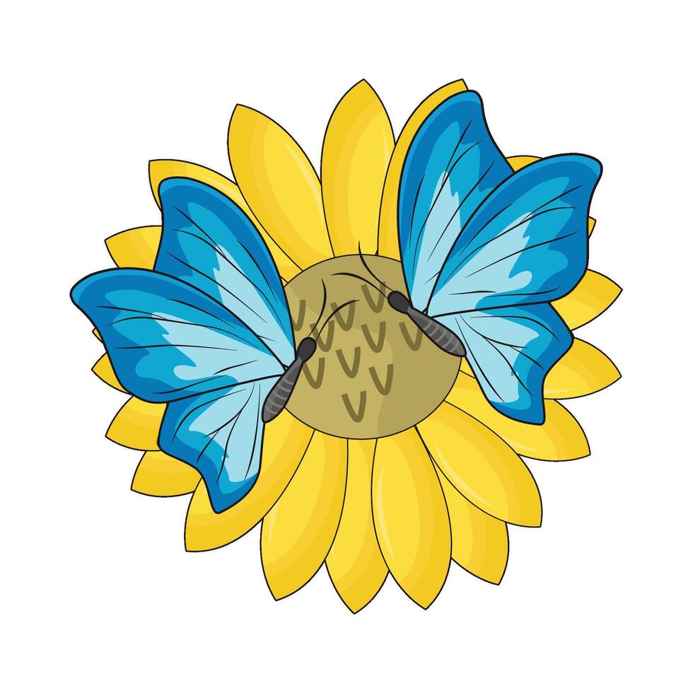 illustratie van vlinder met bloem vector