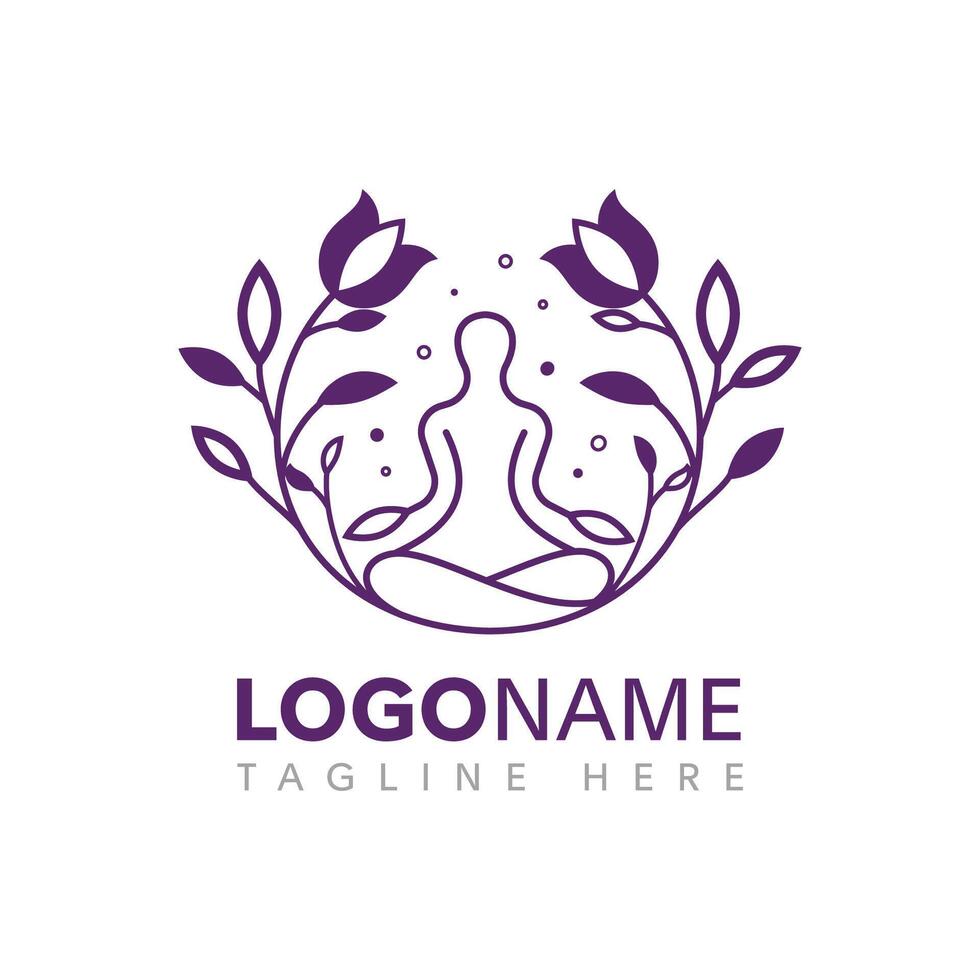vrouw met lotus bloem spa logo ontwerp vector
