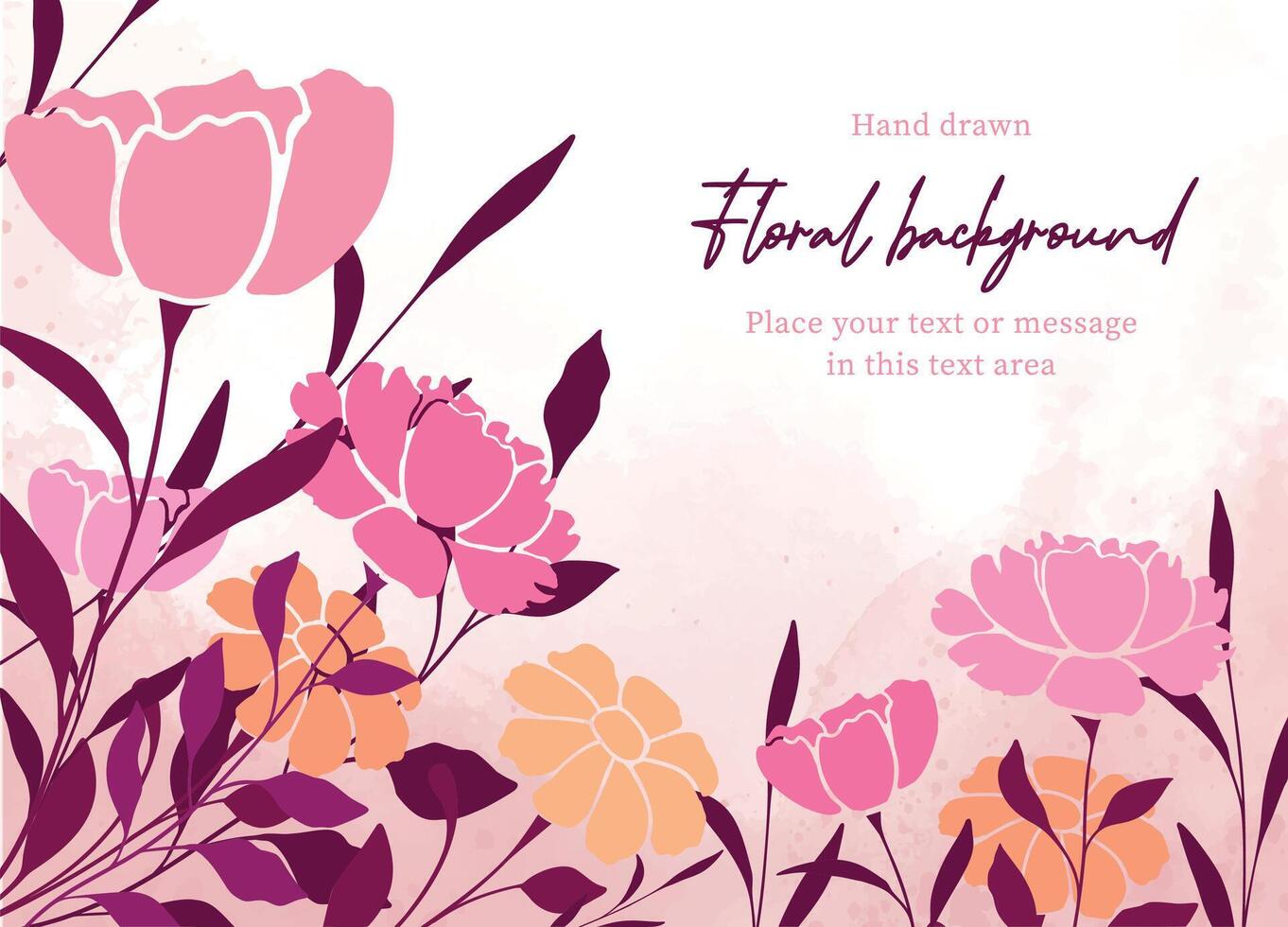 hand- getrokken bloemen achtergrond met kopiëren ruimte in pastel kleur vector