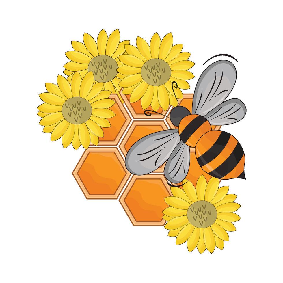 illustratie van honing bij vector