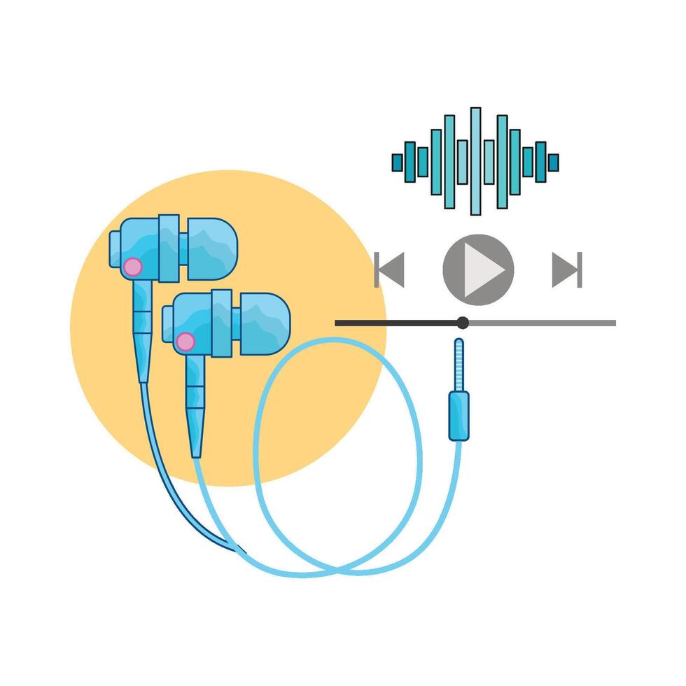 illustratie van oortelefoons vector