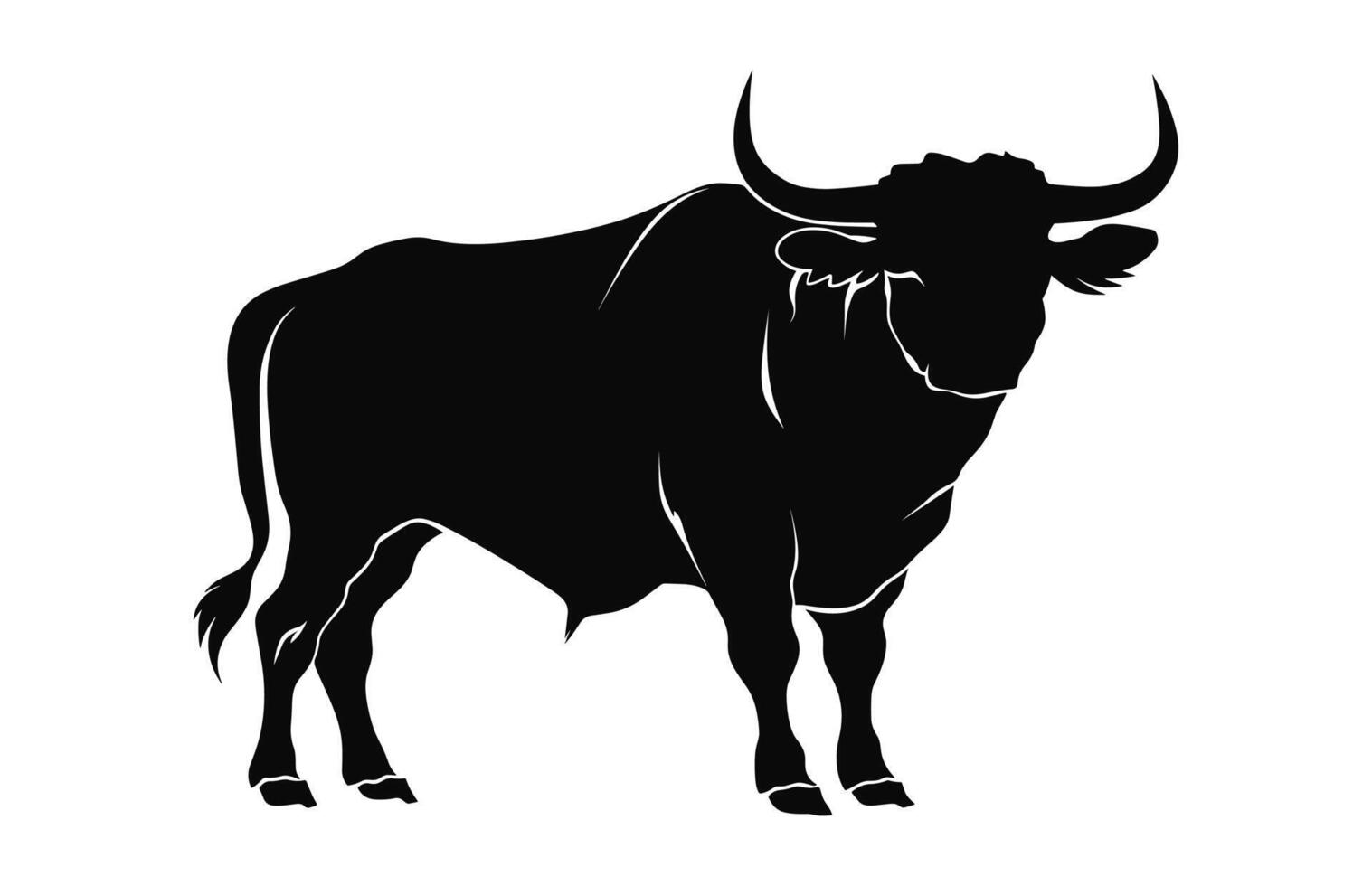 een stier silhouet vector geïsoleerd Aan een wit achtergrond