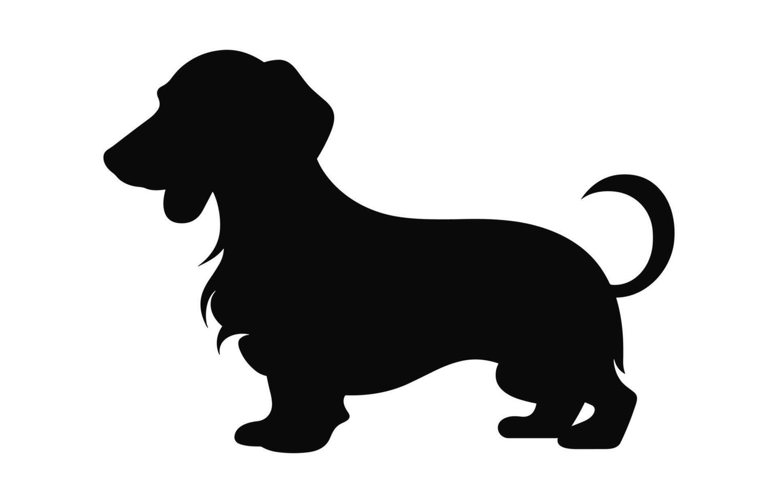 een teckel hond zwart silhouet vector geïsoleerd Aan een wit achtergrond