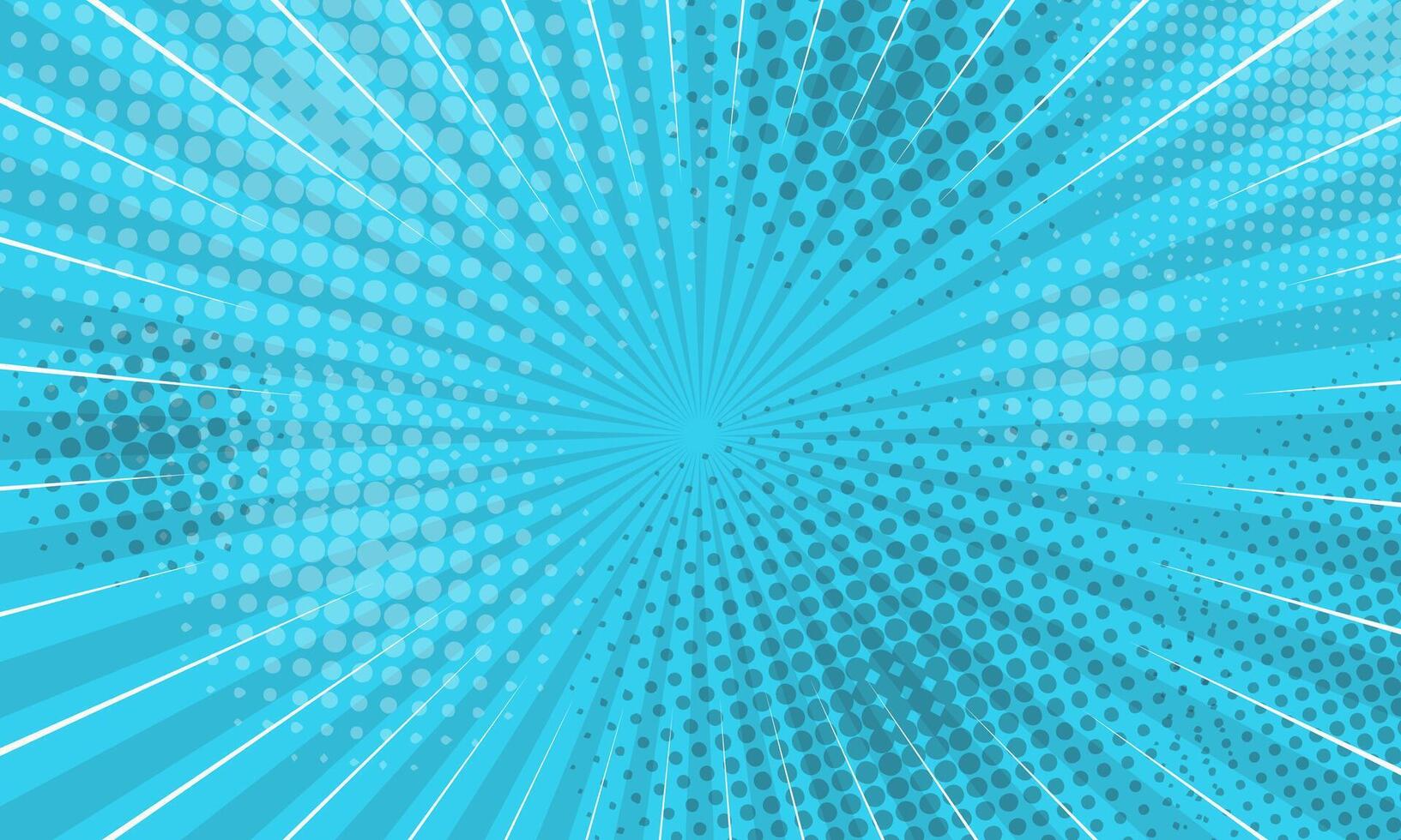 halftone knal kunst stijl achtergrond tekenfilm starburst patroon blauw licht effect. wijnoogst toon. vector illustratie. Wauw helling ontwerp banier