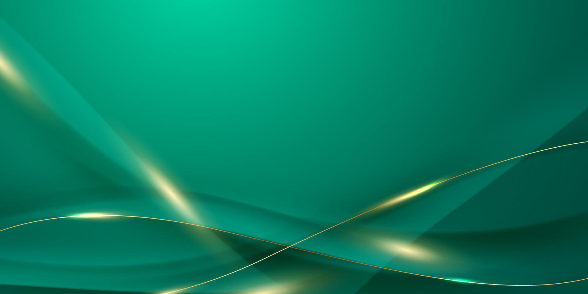 groen abstract achtergrond ontwerp met elegant gouden elementen vector illustratie