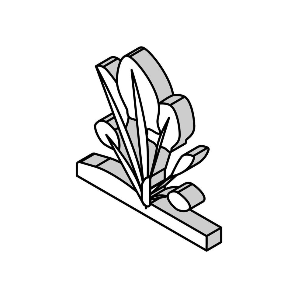fabriek spinazie groeit isometrische icoon vector illustratie