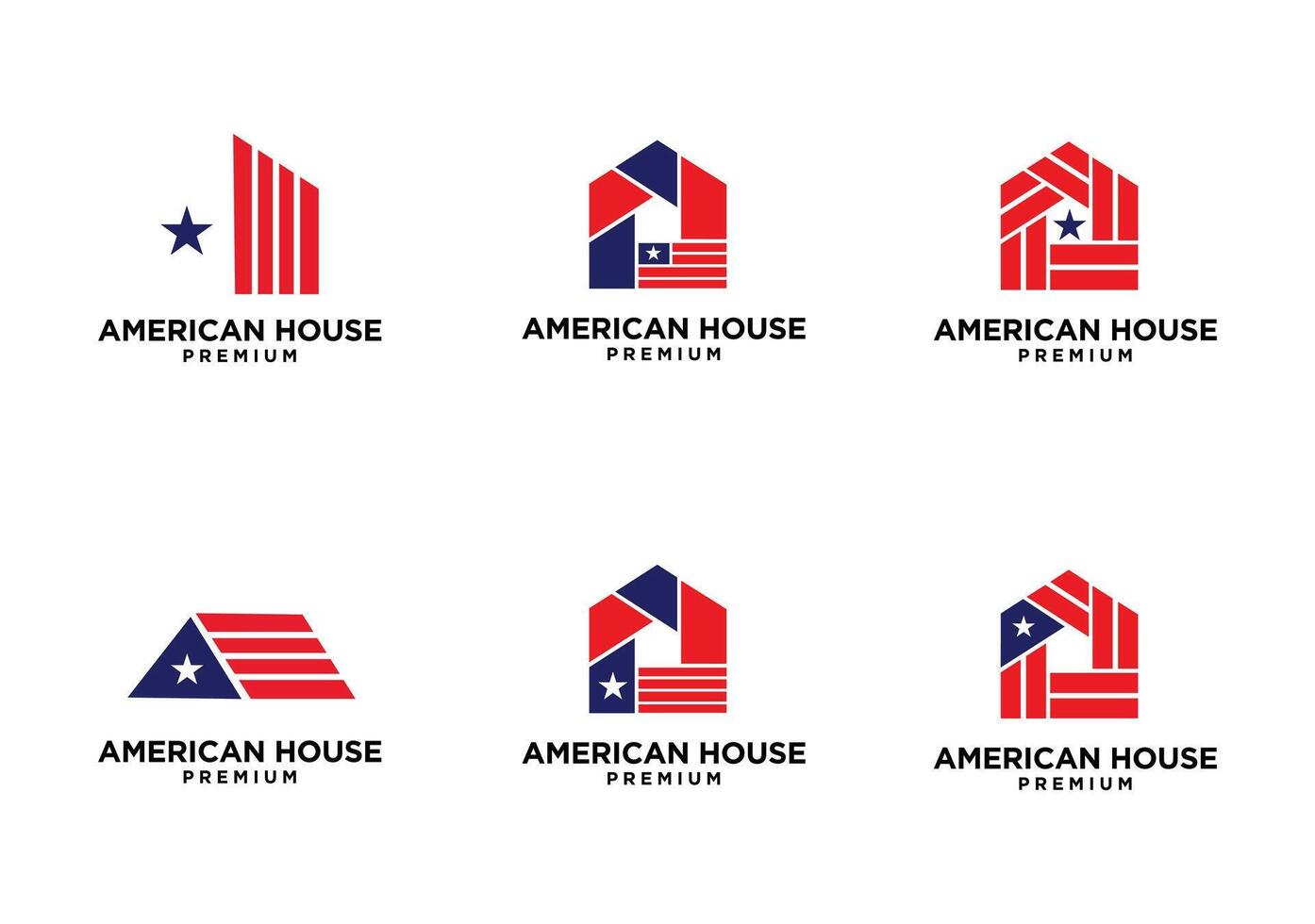 Amerikaans ster huis huis logo icoon ontwerp vector