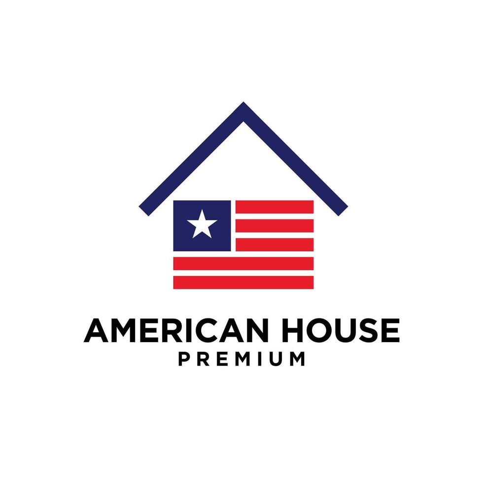 Amerikaans ster huis huis logo icoon ontwerp vector