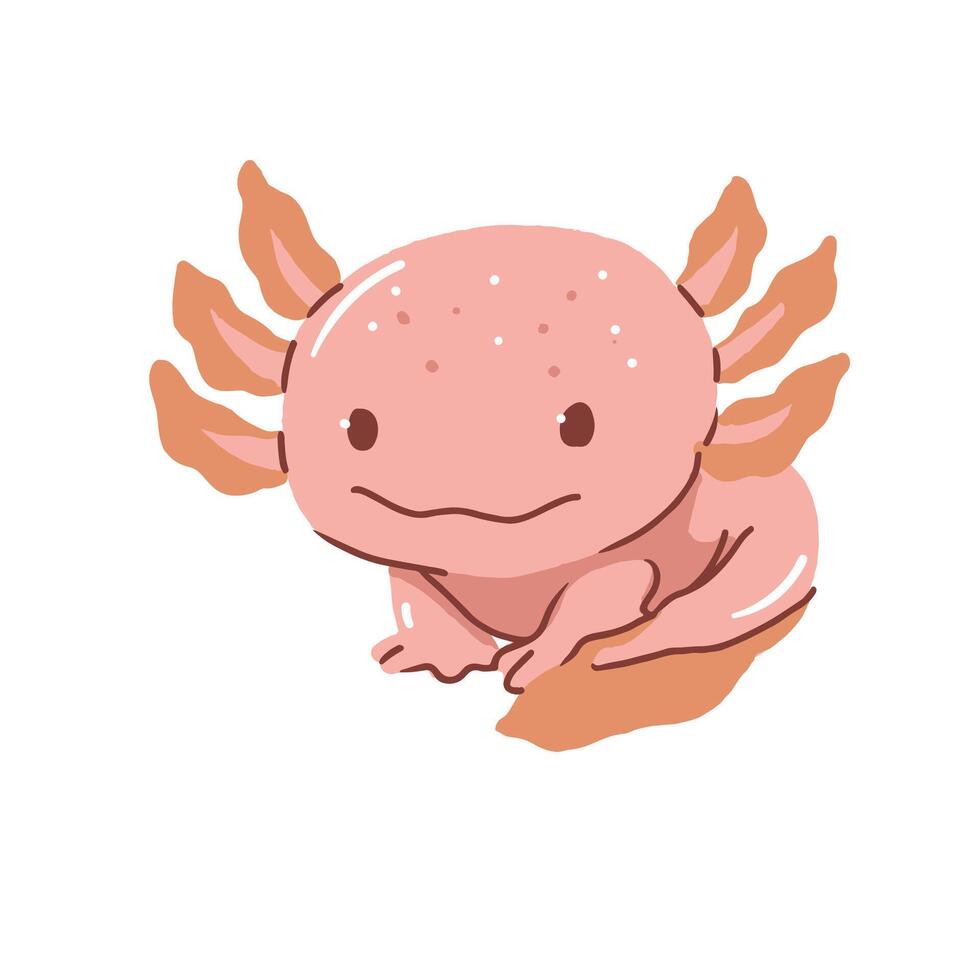 schattig axolotl met aanbiddelijk uitdrukking vector