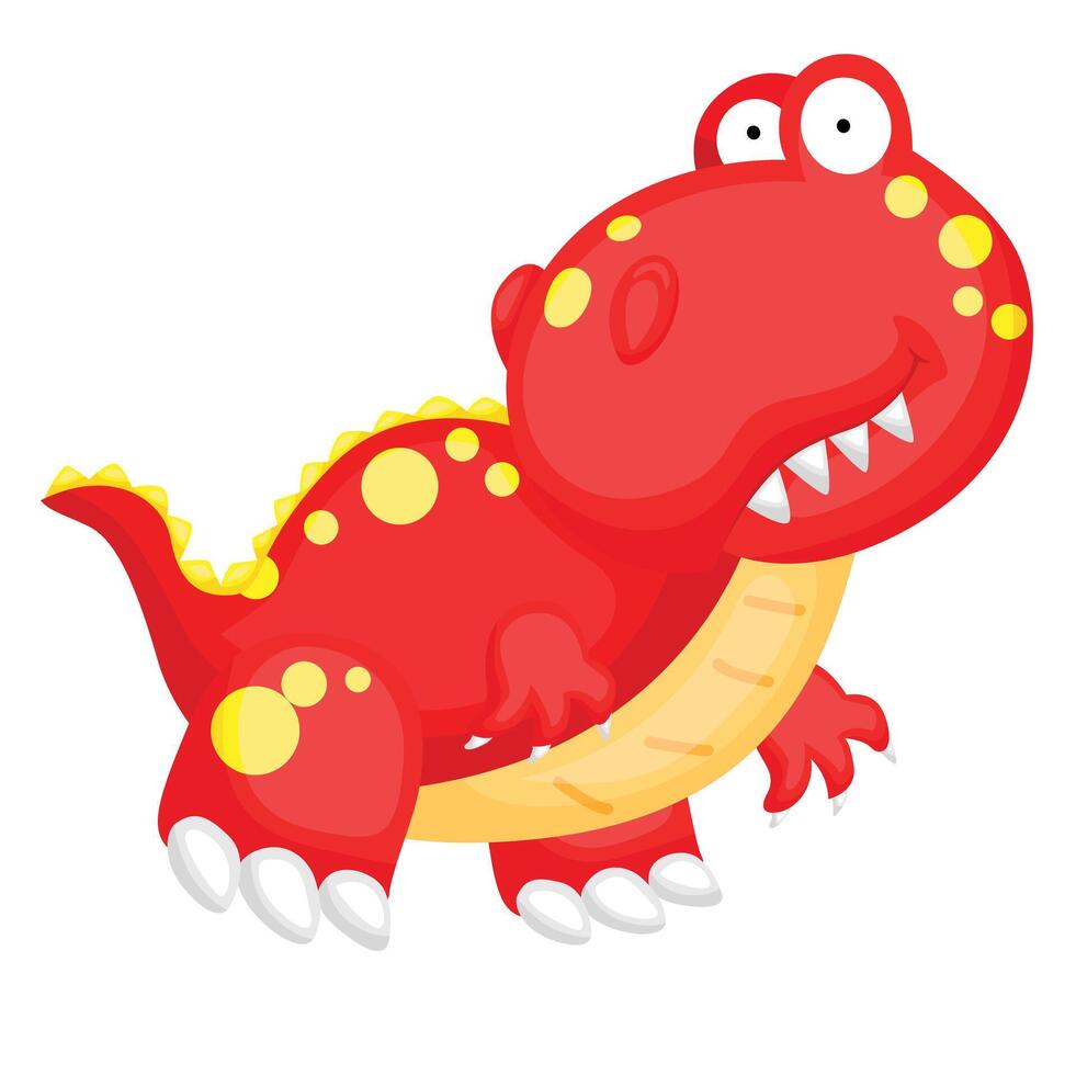 kleurrijk dinosaurus dier trex tryannosaurus tekenfilm illustratie vector clip art sticker achtergrond decoratie