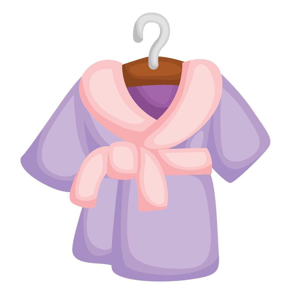 badjas voor accessoires spa of behandeling mode tekenfilm illustratie vector clip art sticker