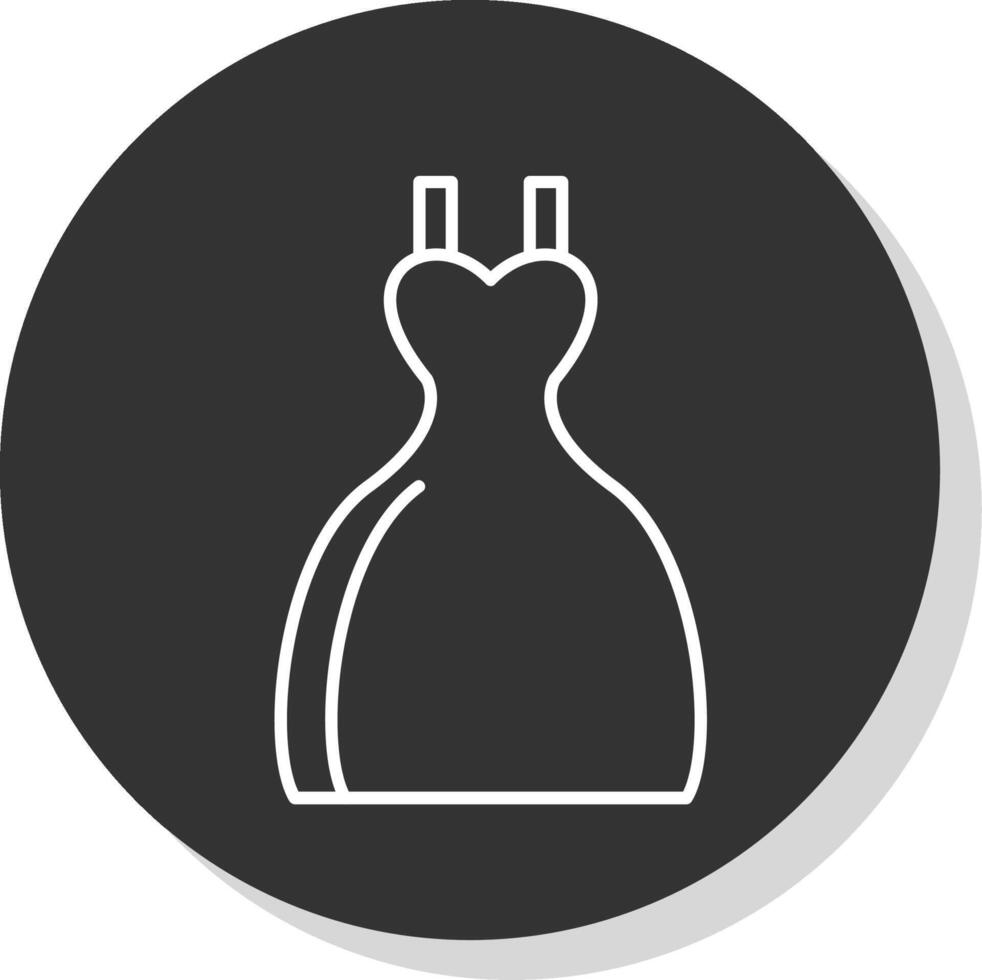bruid jurk lijn grijs icoon vector