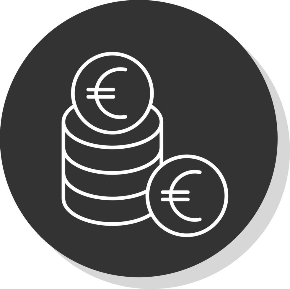 euro lijn grijs icoon vector