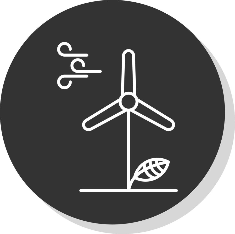 wind energie lijn grijs icoon vector