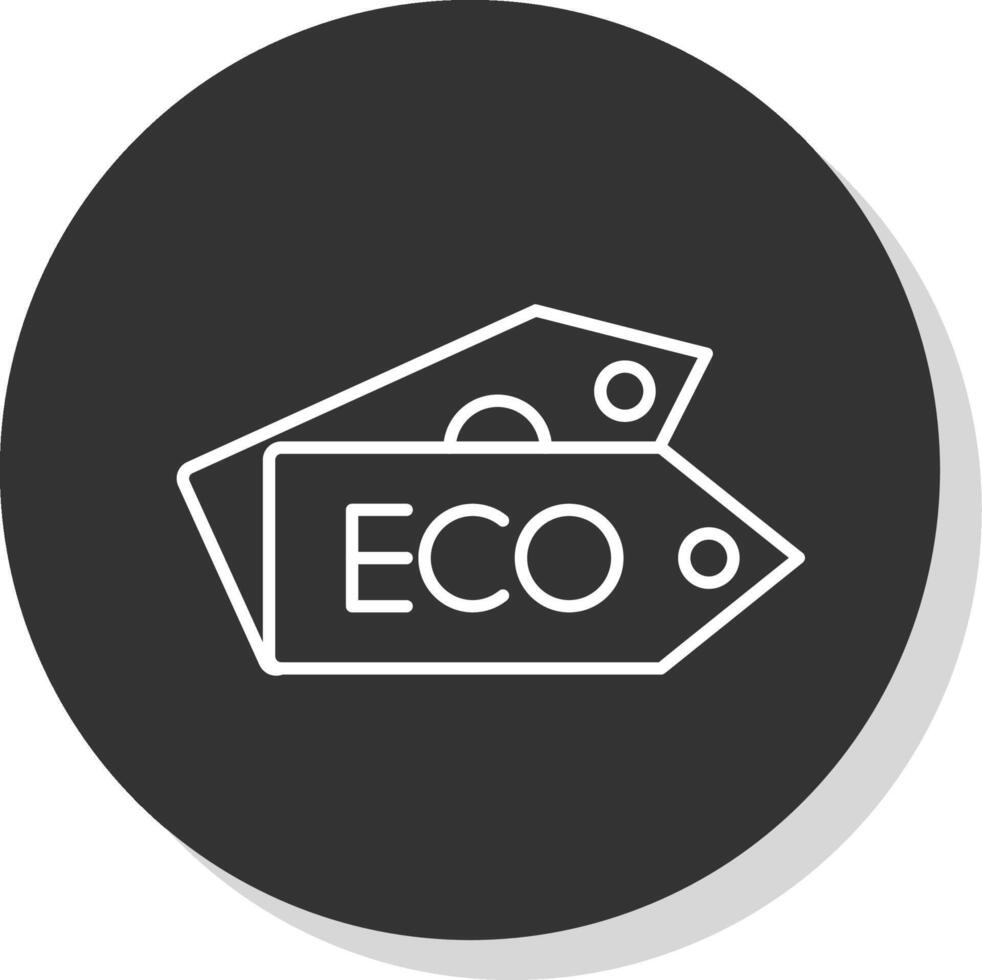 eco label lijn grijs icoon vector