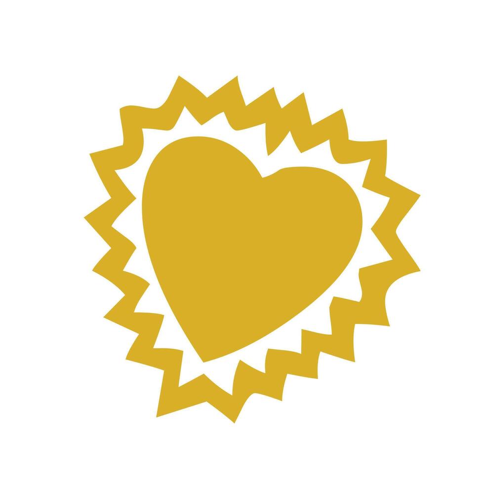 grappig geel hart icoon vector