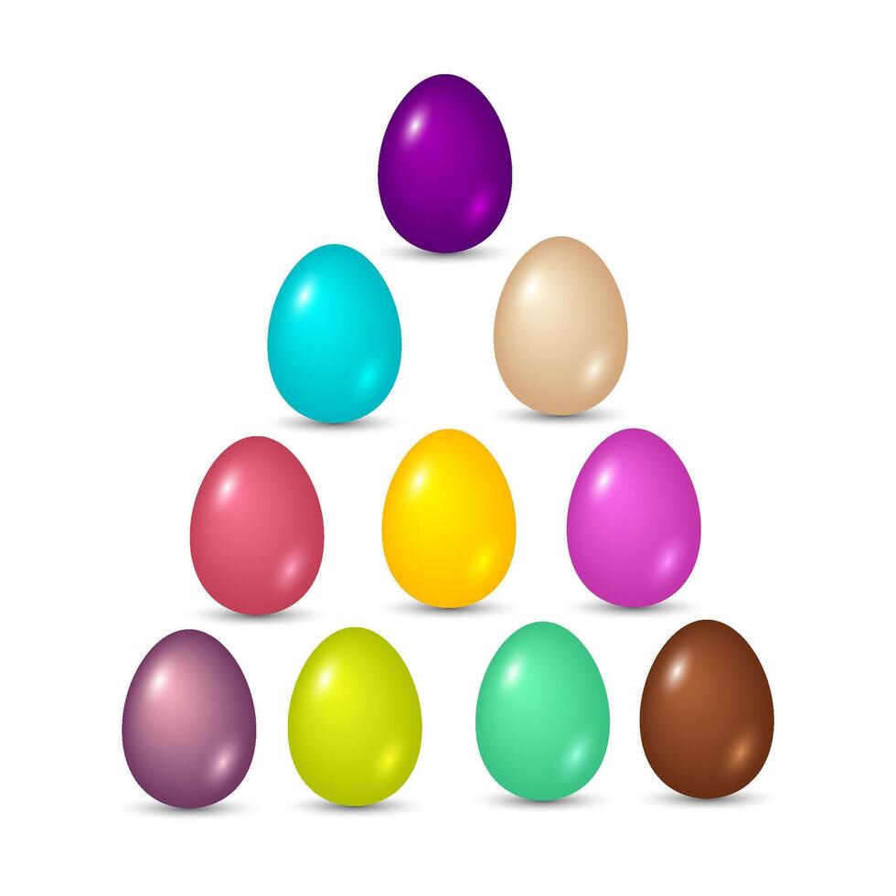 reeks van kleurrijk realistisch Pasen eieren vector illustratie