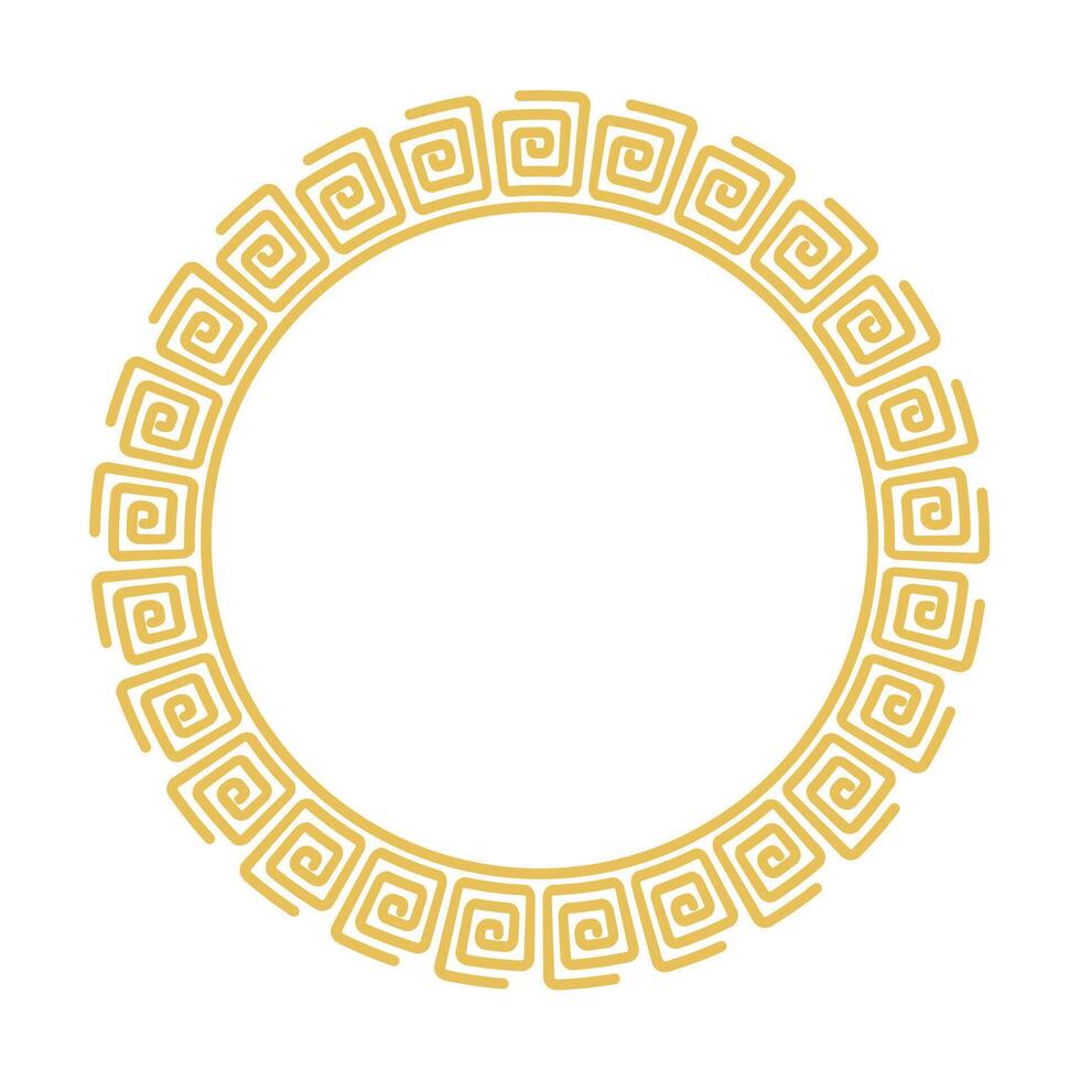 gouden Grieks cirkel ronde kader grens vector