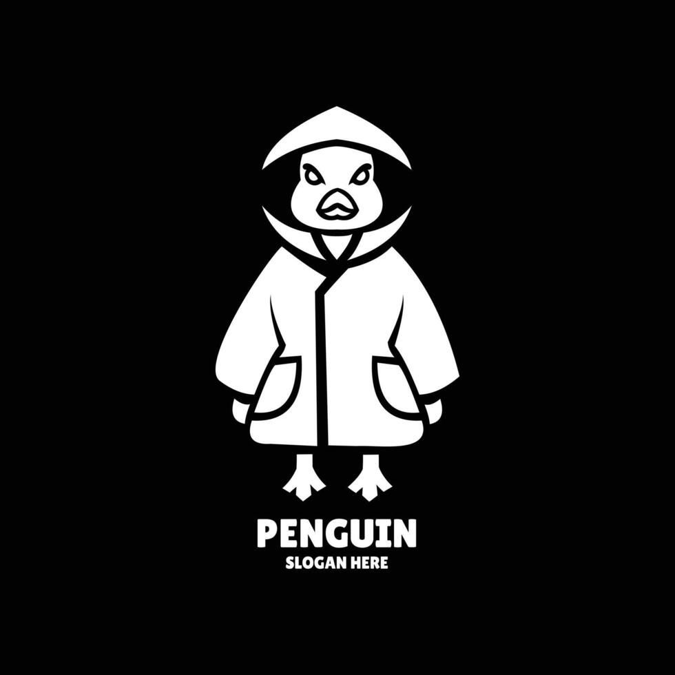 schattig pinguïn silhouet logo ontwerp illustratie vector