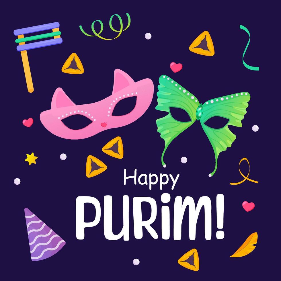 gelukkig Purim poster voor partij, banier, Joods vakantie. religieus vakantie en evenementen vector