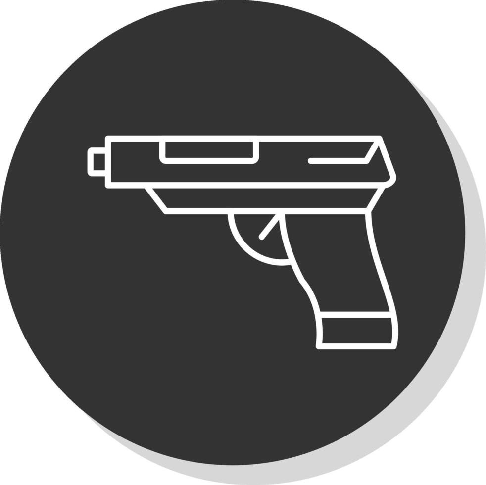 revolver lijn grijs icoon vector