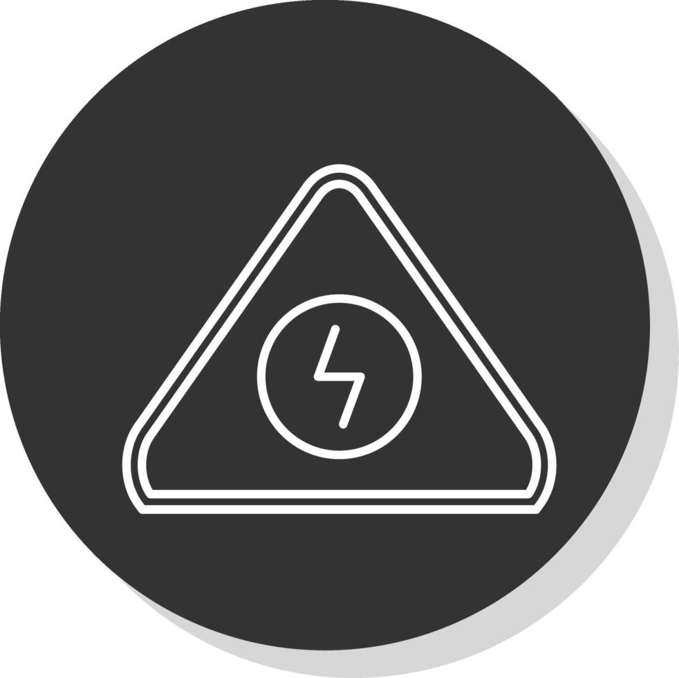 elektrisch Gevaar teken lijn grijs icoon vector