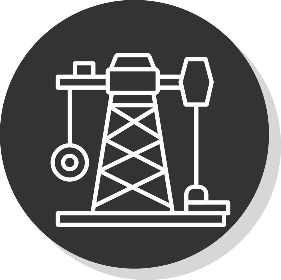 olie mijnbouw lijn grijs icoon vector