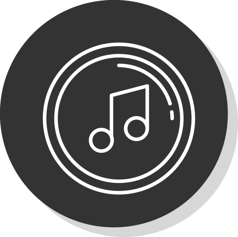 muziek- Notitie lijn grijs icoon vector
