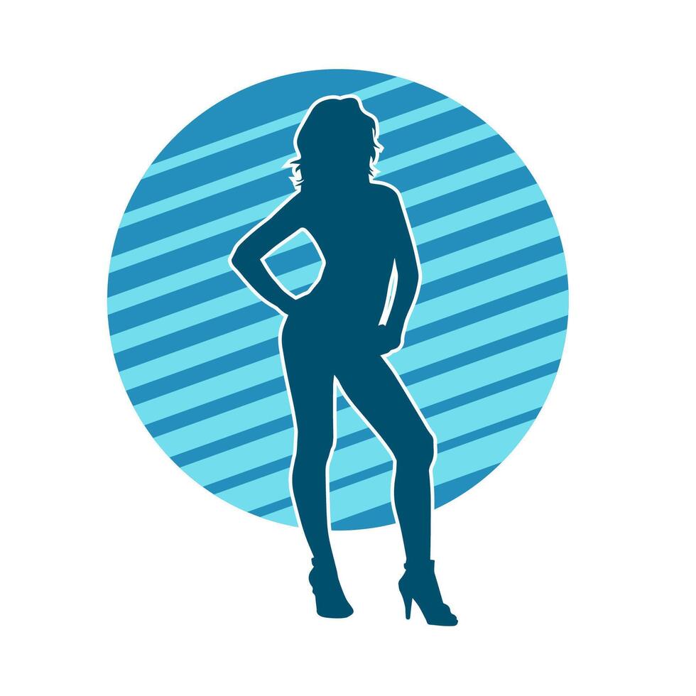 silhouet van een sexy vrouw model- in vrouwelijk houding. vector