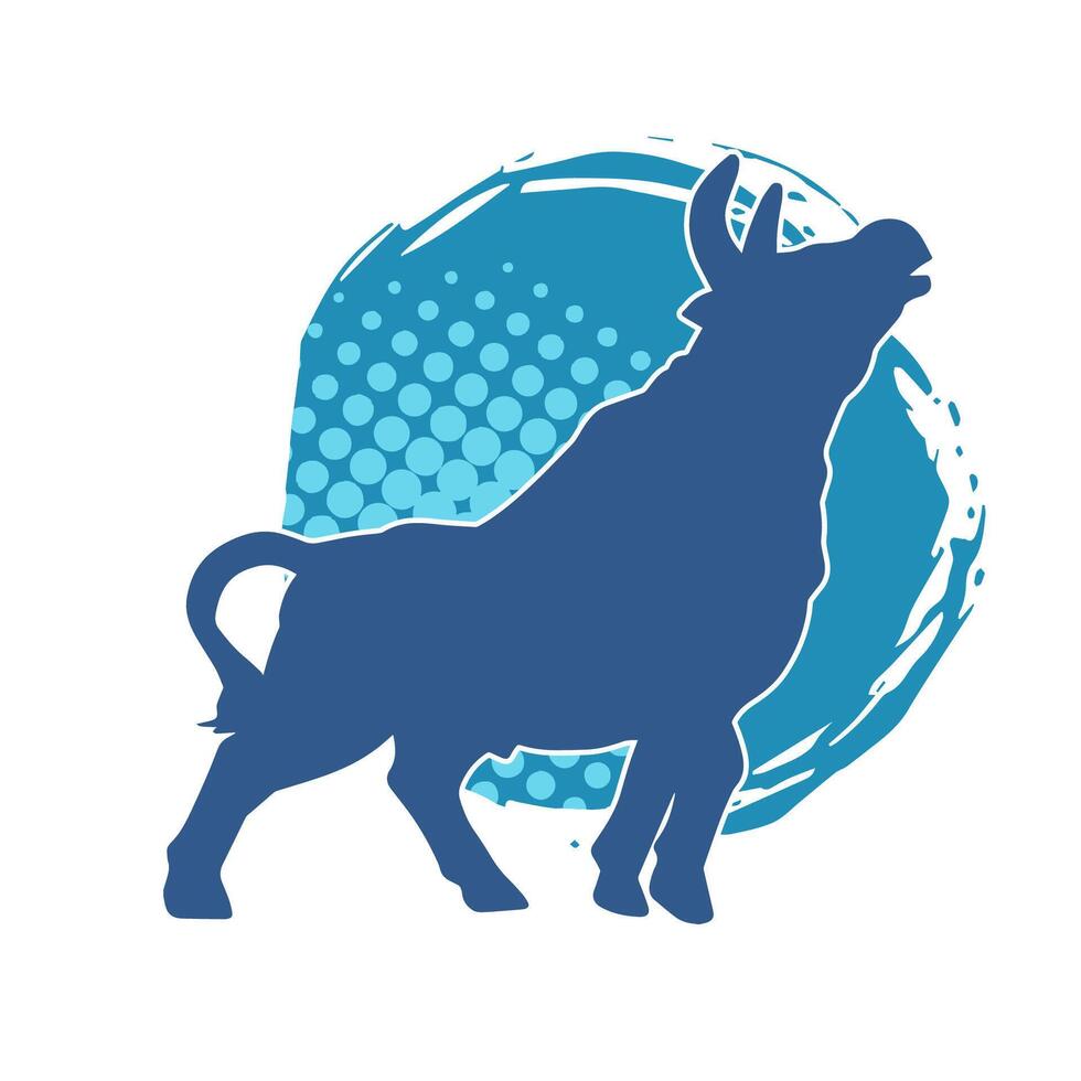 silhouet van een wild buffel dier. silhouet van een wild bizon dier. vector