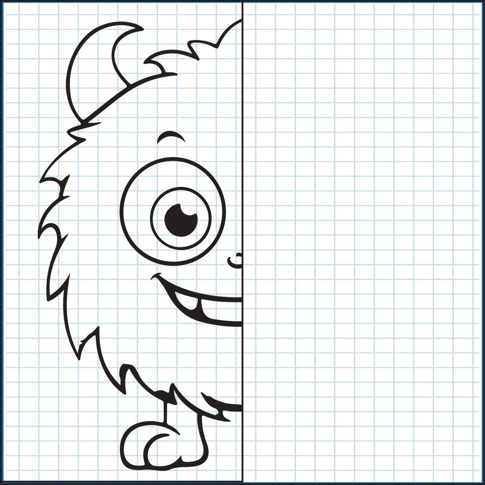 monsters lijnen van symmetrie tekening vector