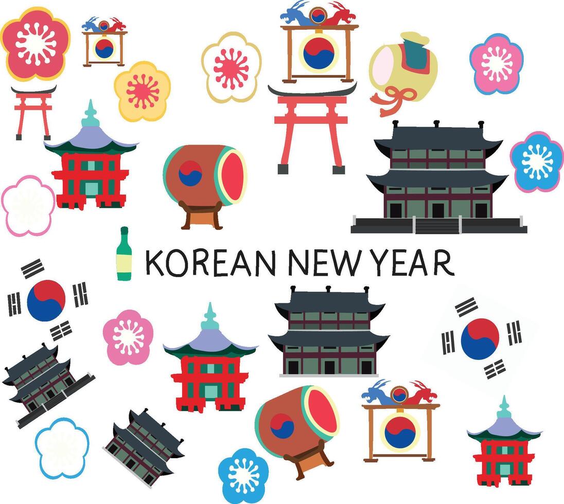 vakantie Koreaans nieuw jaar vector