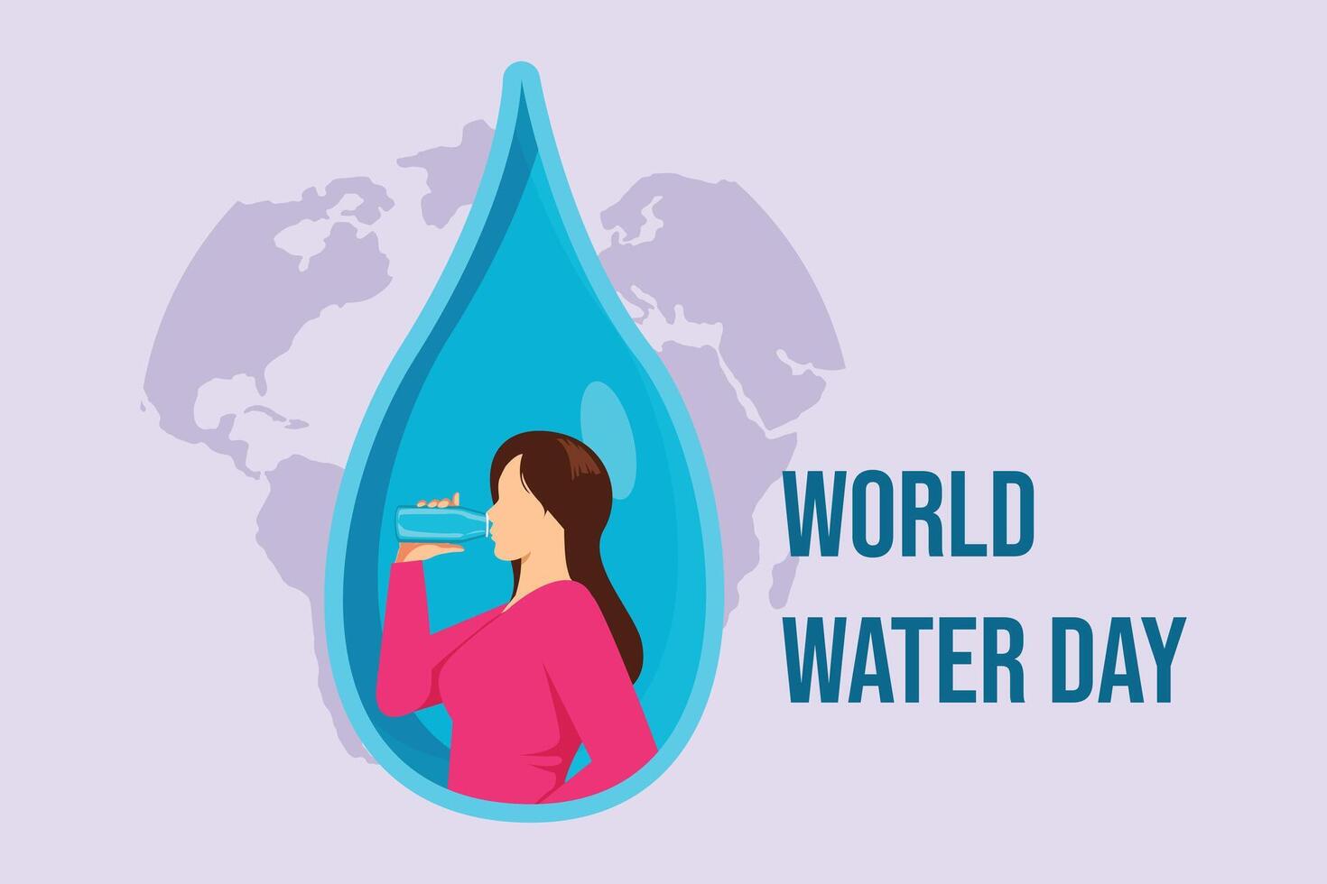 wereld water dag concept. gekleurde vlak vector illustratie geïsoleerd.