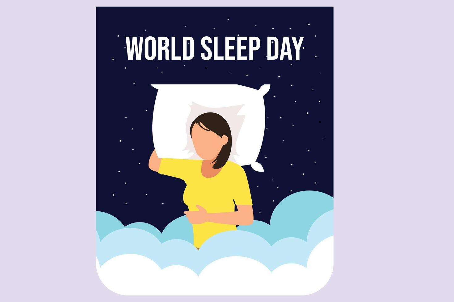 wereld slaap dag concept. gekleurde vlak vector illustratie geïsoleerd.