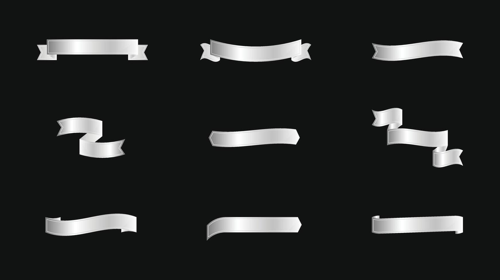 zilver linten reeks illustratie, vector lint of etiket element verzameling