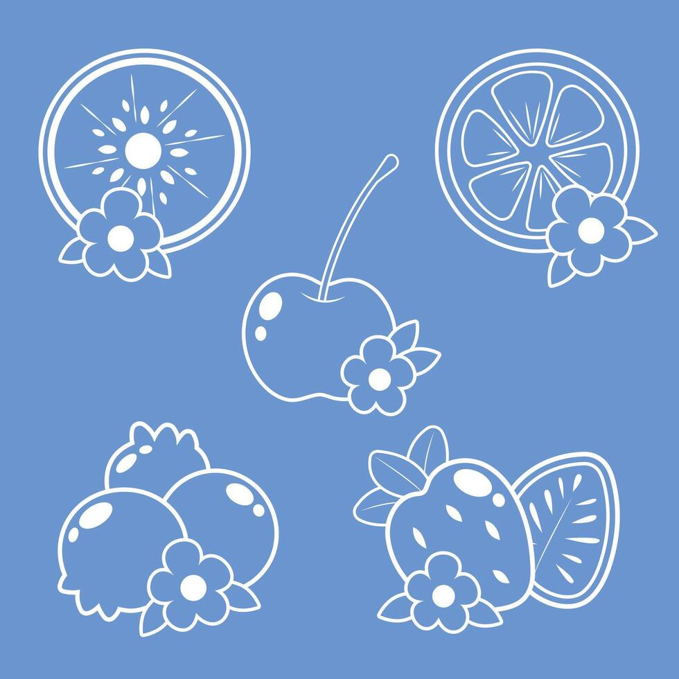 schattig fruit plak decoratie vector kunst