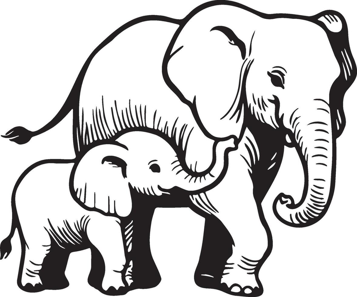 olifant schetsen tekening. vector