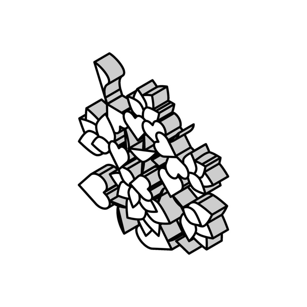 bougainvillea liaan isometrische icoon vector illustratie
