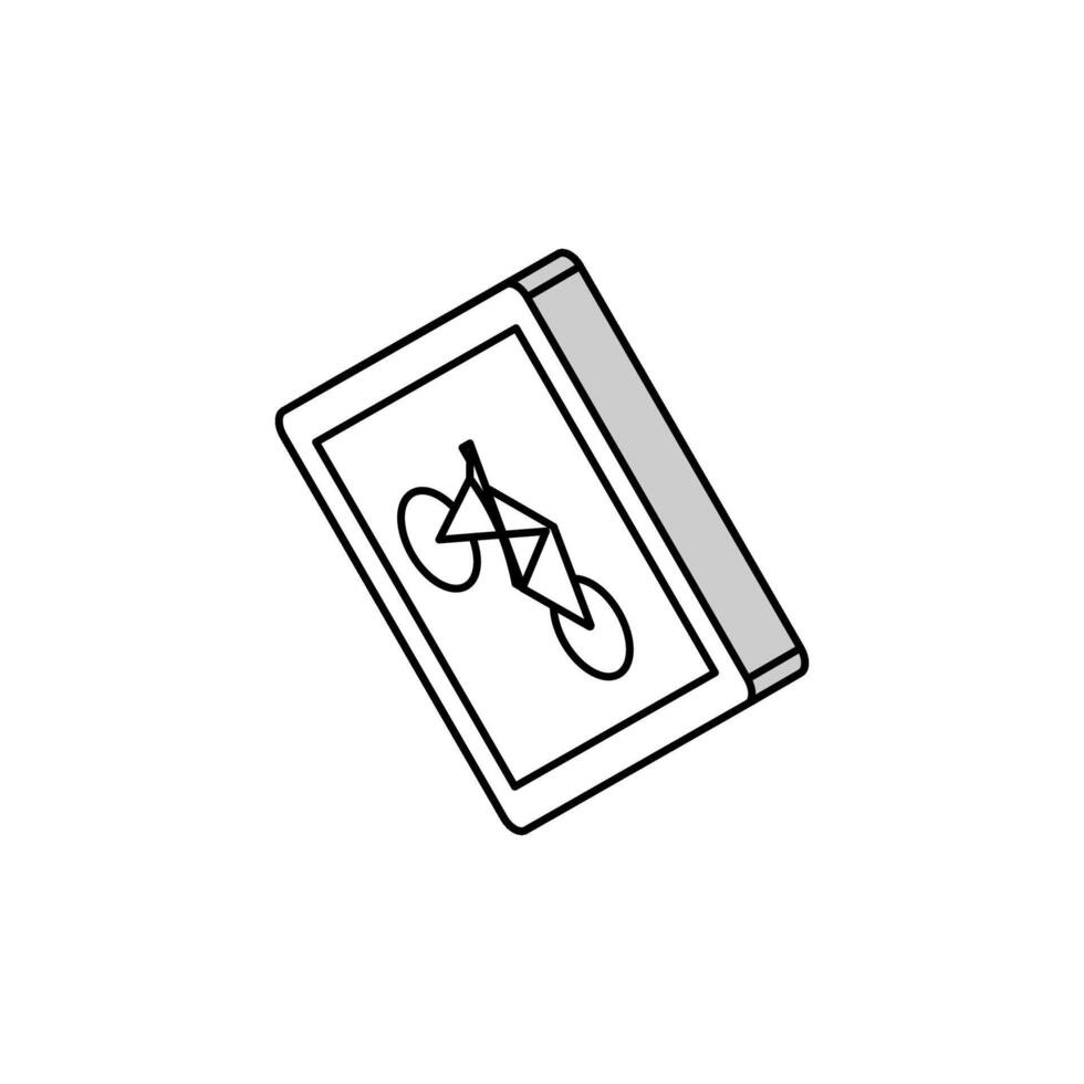 fiets weg teken isometrische icoon vector illustratie