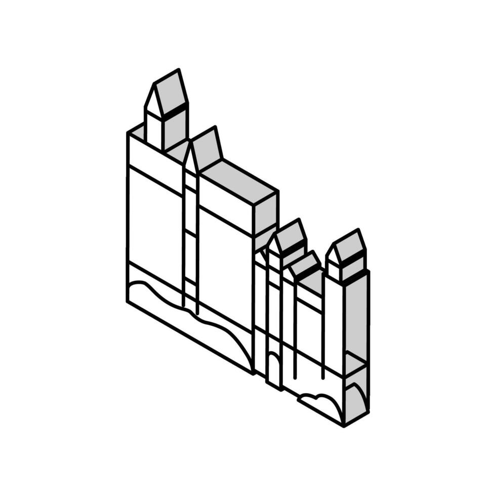 neuschwanstein kasteel isometrische icoon vector illustratie