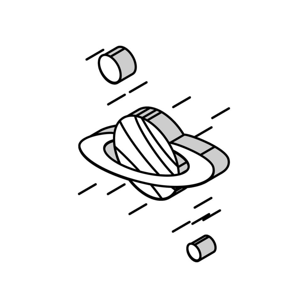 Saturnus planeet kleur pictogram vector vlakke afbeelding