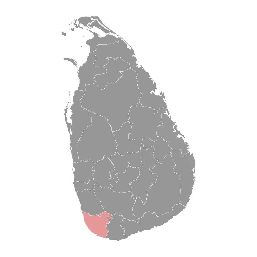 Galle wijk kaart, administratief divisie van sri lanka. vector illustratie.