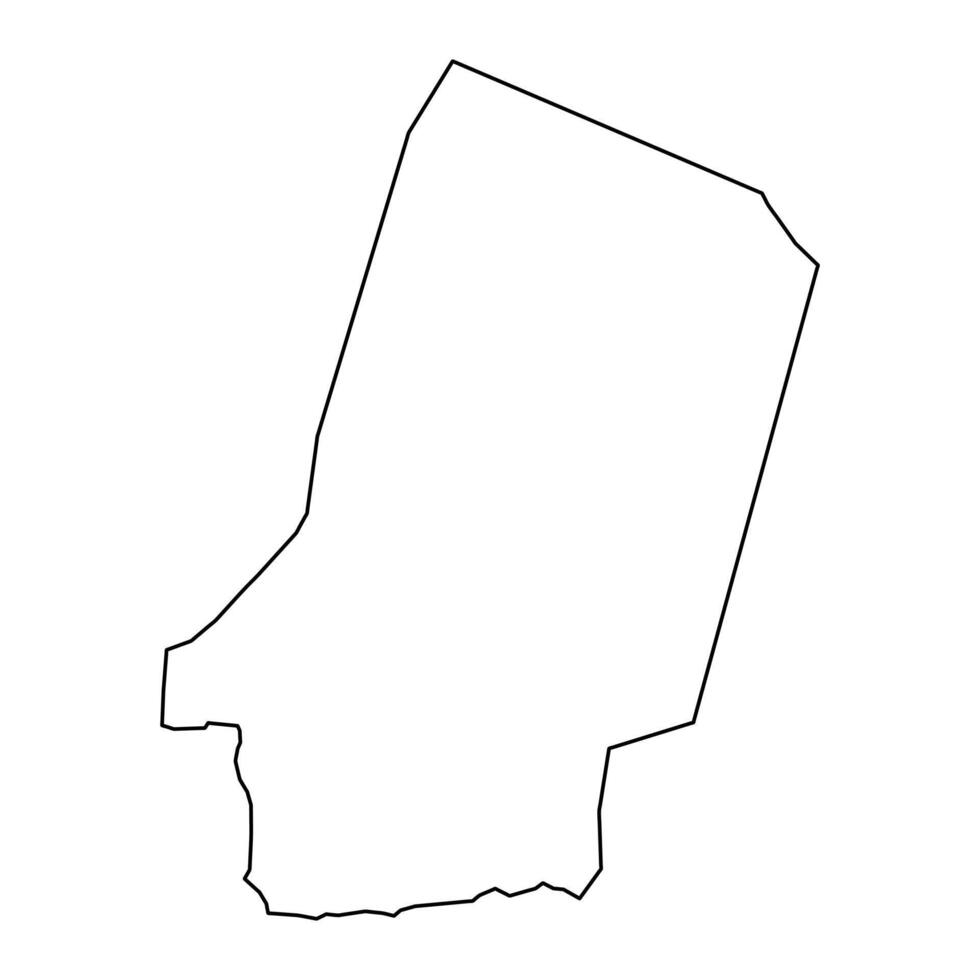 Bahr el gazel regio kaart, administratief divisie van Tsjaad. vector illustratie.