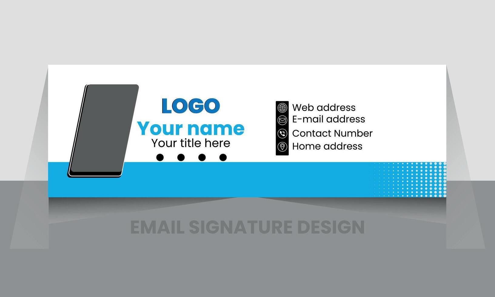 e-mail handtekening ontwerp of e-mail footer ontwerp vector